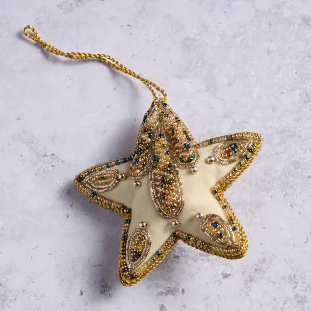 Modern Victorian Bright Star Beaded Ornament