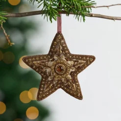 Modern Victorian Intricate Star Beaded Ornament