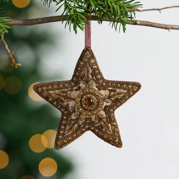 Modern Victorian Intricate Star Beaded Ornament