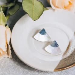 Mother of Pearl Fan Earrings