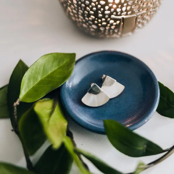 Mother of Pearl Fan Earrings
