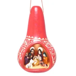 Nativity Gourd Ornament