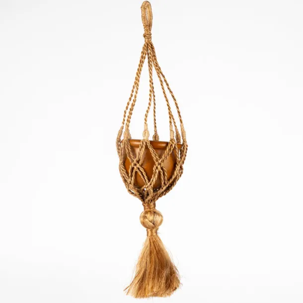 Neeka Mini Macrame Hanging Planter - Terracotta