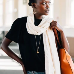 Nicely Neutral Striped Scarf
