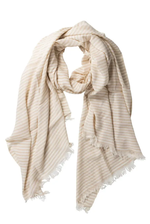 Nicely Neutral Striped Scarf