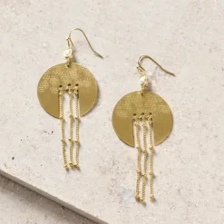 Nila Brass Dangle Earrings