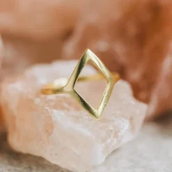Open Diamond Brass Ring
