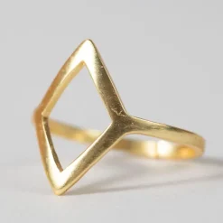 Open Diamond Brass Ring