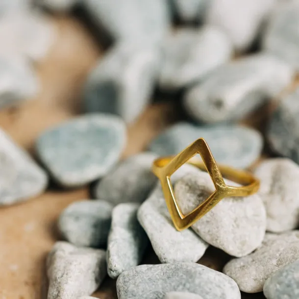 Open Diamond Brass Ring