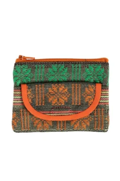 Orange Jacquard Coin Purse
