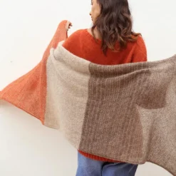 Orange Mocha Alpaca Shawl