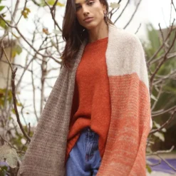 Orange Mocha Alpaca Shawl