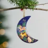 Painted Moon Paper Mâché Ornament