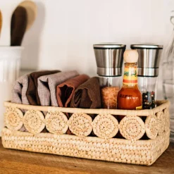 Palm Medallion Bread Basket