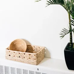 Palm Medallion Bread Basket