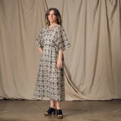Panna Full Length Block Print Kaftan