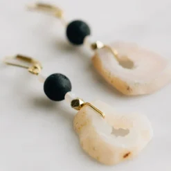 Parvati Druzy Stone Drop Earrings