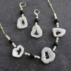 Parvati Druzy Stone Drop Earrings