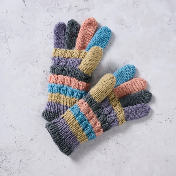 Pastel Stripes Wool Gloves