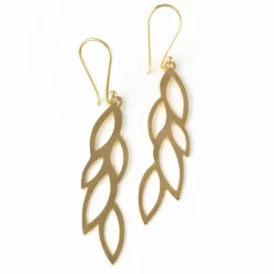 Pataharu Golden Leaves Drop Earrings