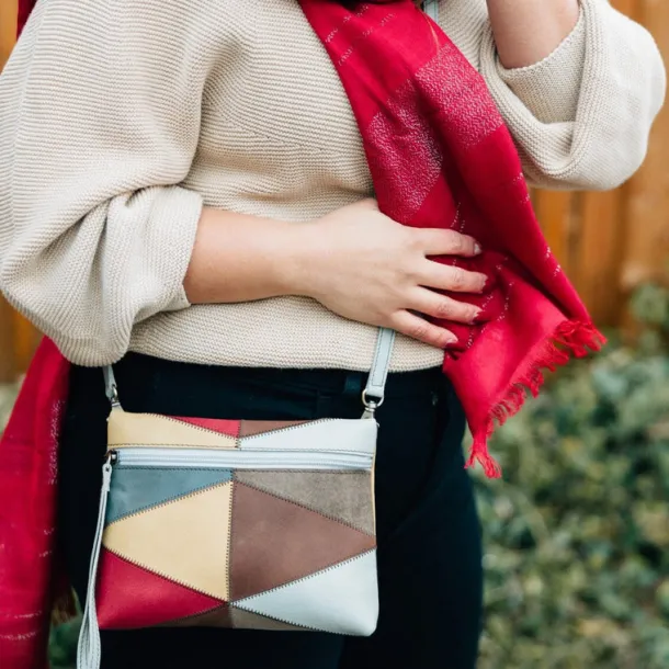 Patchwork Eco-Leather Convertible Purse