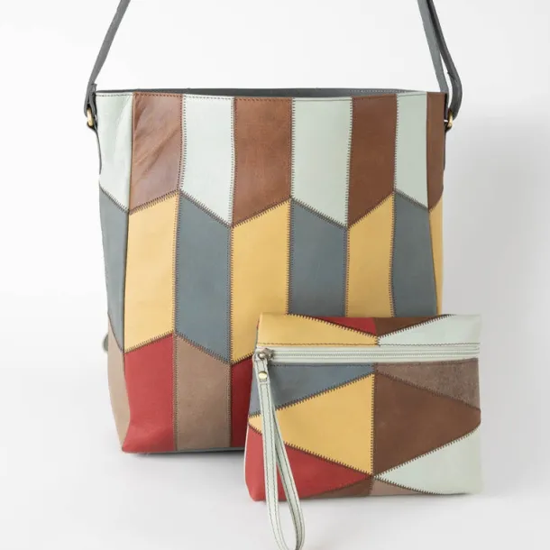 Patchwork Eco-Leather Shoulder Bag