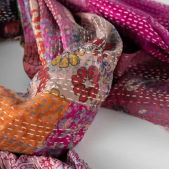 Patchwork Kantha Silk Shawl
