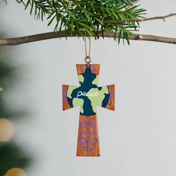 Peace On Earth Cross Ornament - Collectible 2024