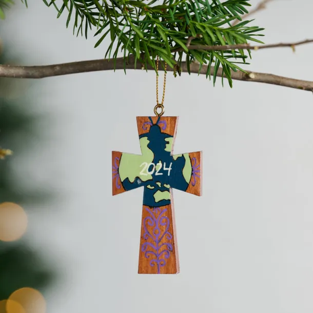 Peace On Earth Cross Ornament - Collectible 2024