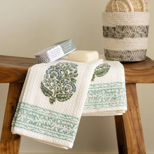 Pera Cotton Blockprint Hand Towel Set