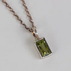 Peridot Silver Pendant Necklace
