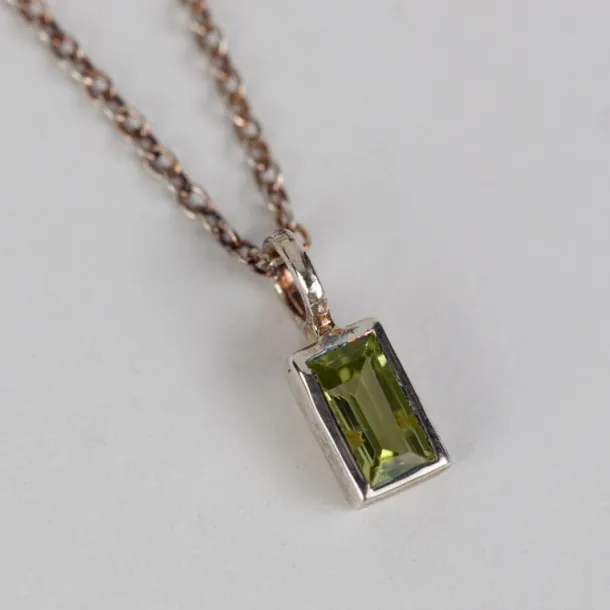Peridot Silver Pendant Necklace