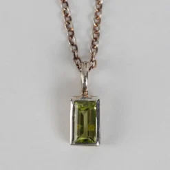Peridot Silver Pendant Necklace