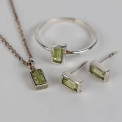 Peridot Silver Stud Earrings