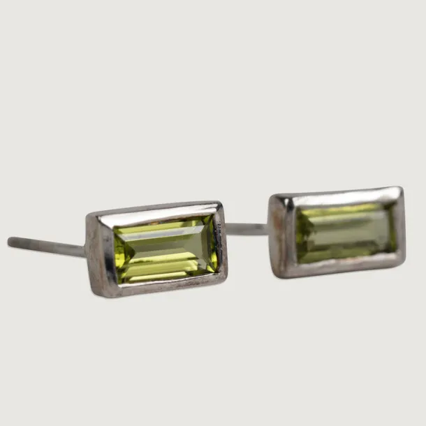 Peridot Silver Stud Earrings