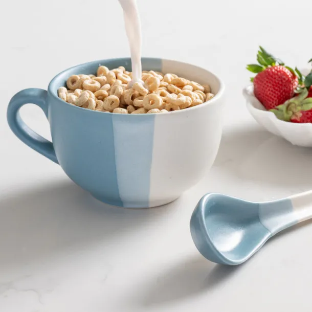 Pheeka Striped Jumbo Mug with Spoon