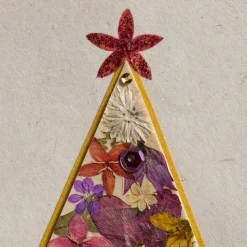 Pressed Flower Christmas Tree Card