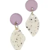 Purple Circle Diamond Dangle Earrings