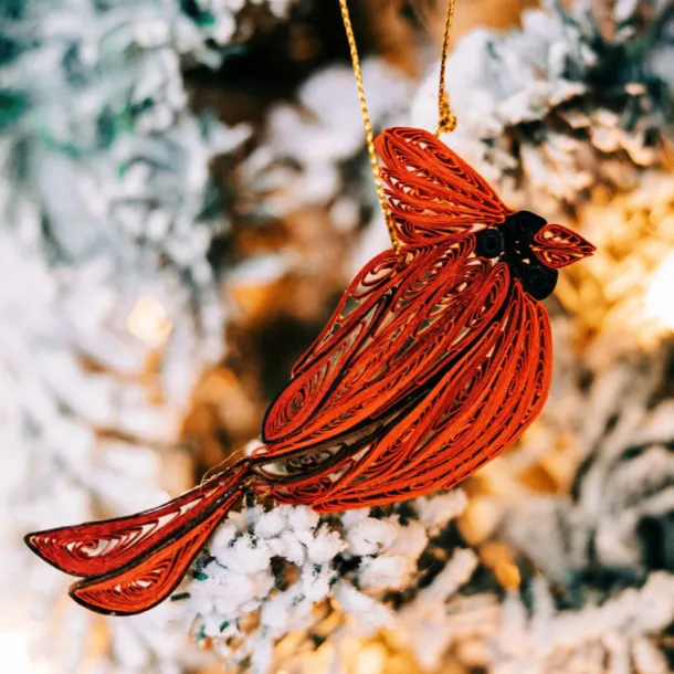 Quill Cardinal Ornament