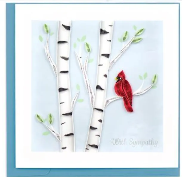 Quilled Cardinal Sympathy Card