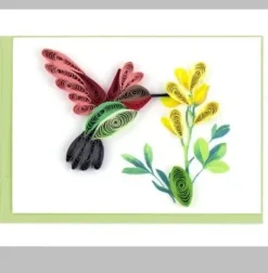 Quilled Hummingbird Gift Enclosure Mini Card