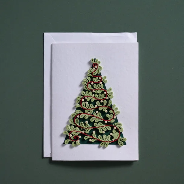 Quilled Trimmed Tree Christmas Card