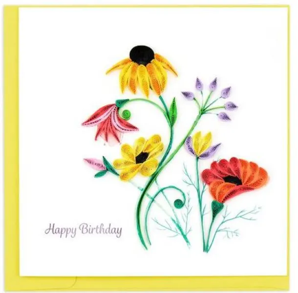 Quilled Wildflowers Birthday Card