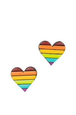 Rainbow Heart Gourd Earrings
