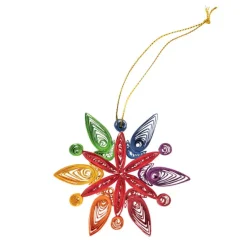 Rainbow Snowflake Quilled Ornament