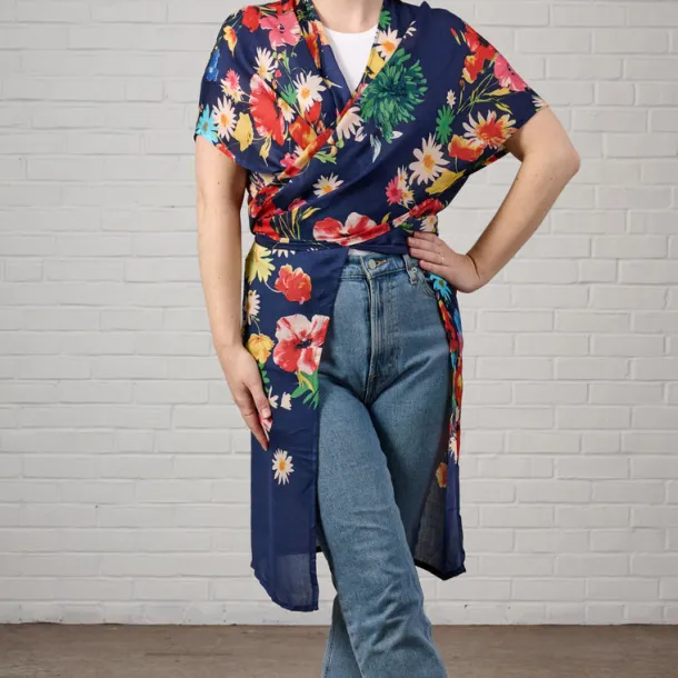 Raseela Blue Floral Modal Topper