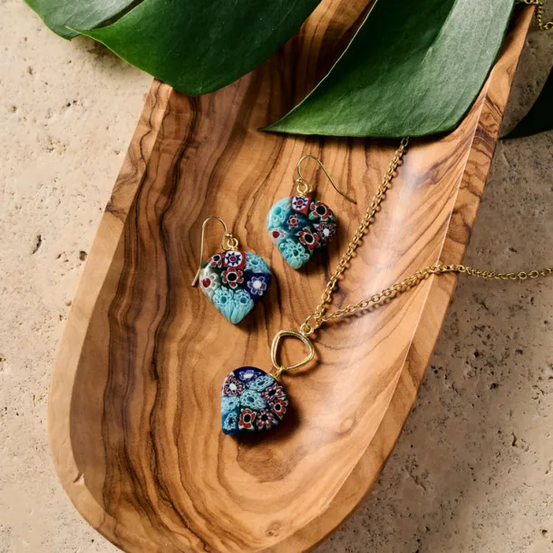 Raza Murano Millefiori Drop Earrings