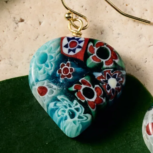 Raza Murano Millefiori Drop Earrings