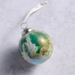 Recycled Glass Watercolor Ball Ornament