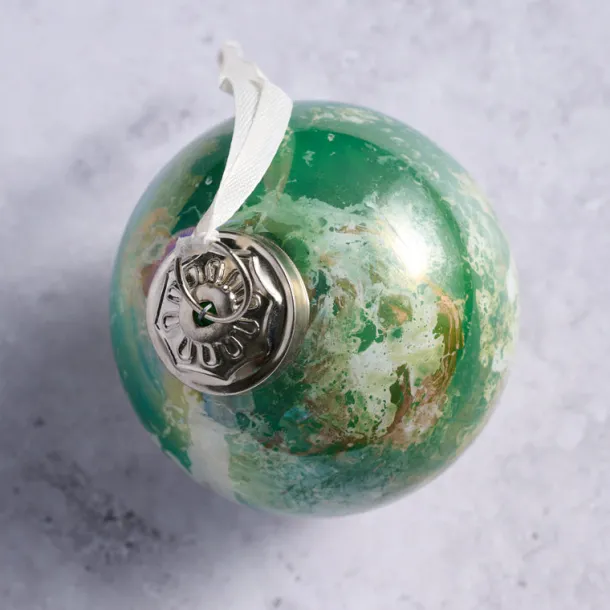 Recycled Glass Watercolor Ball Ornament